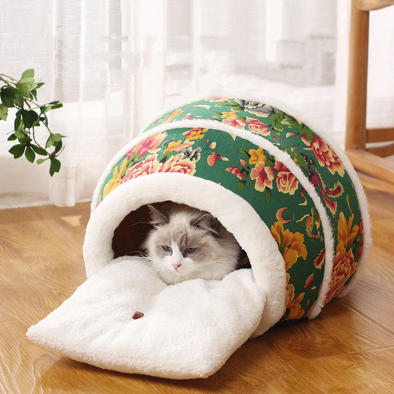 Maisonnette et lit pour chat en forme de pot de miel